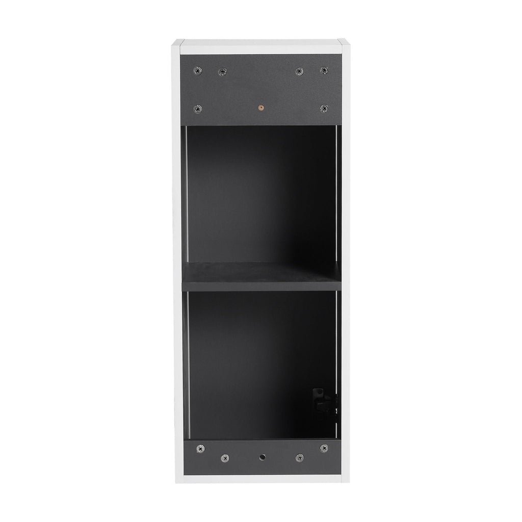 Modern Wall Mounted Bathroom Vanity With Resin Sink And Side Cabinet - Brown Ebony