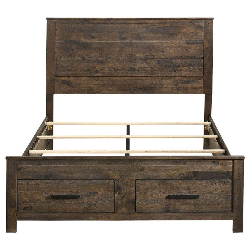 Queen Storage Bed With Platform Design And Drawer Storage - Brown