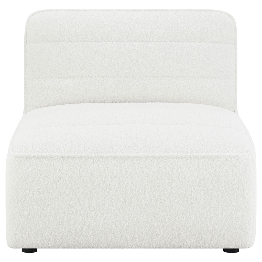 Bonnie - Upholstered Armless Chair With Channel Tufting - Ivory