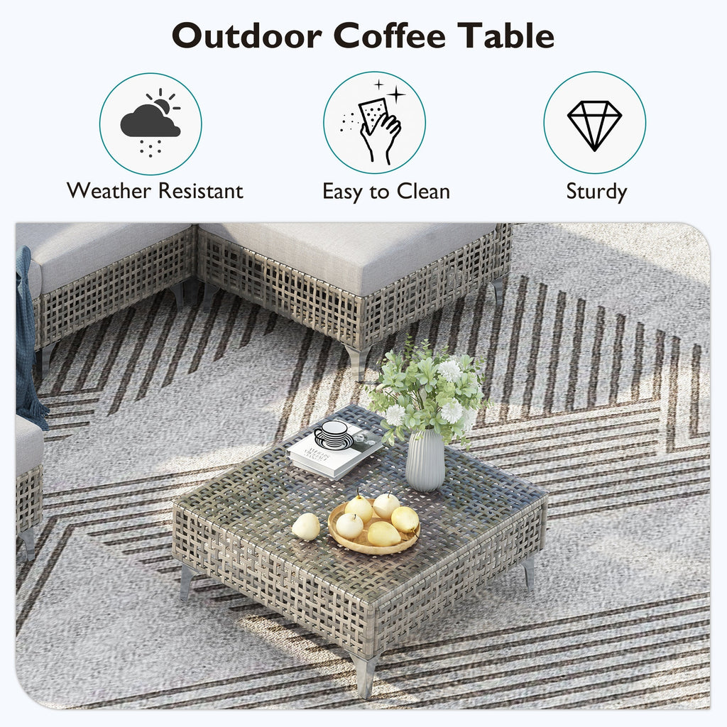 K&K Patio 8-Piece Patio Furniture Set with 43" Fire Pit Table