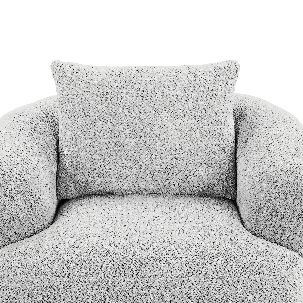 360° Swivel Barrel Sofa Chair With Throw Pillow, Upholstered Accent Chair