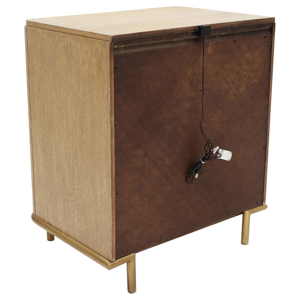 3 Drawer Nightstand With USB Ports - Brown