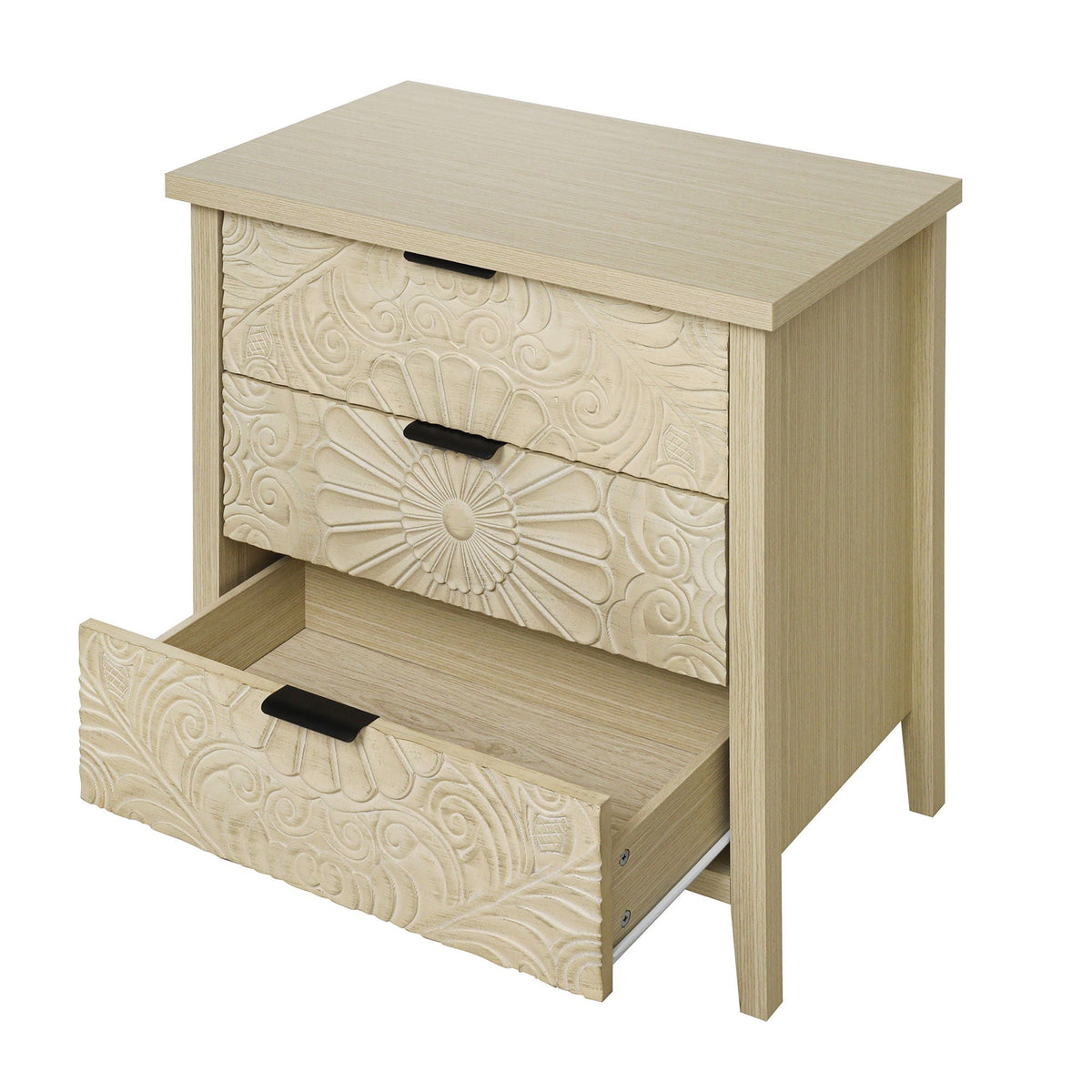 3 Drawer Cabinet - Natural Wood Finish