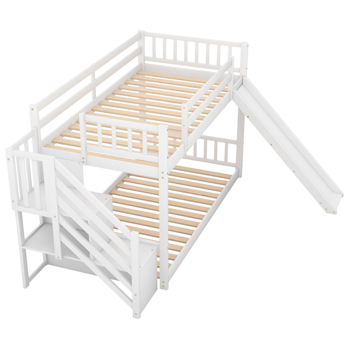 Bunk Bed With Convertible Slide And Stairway