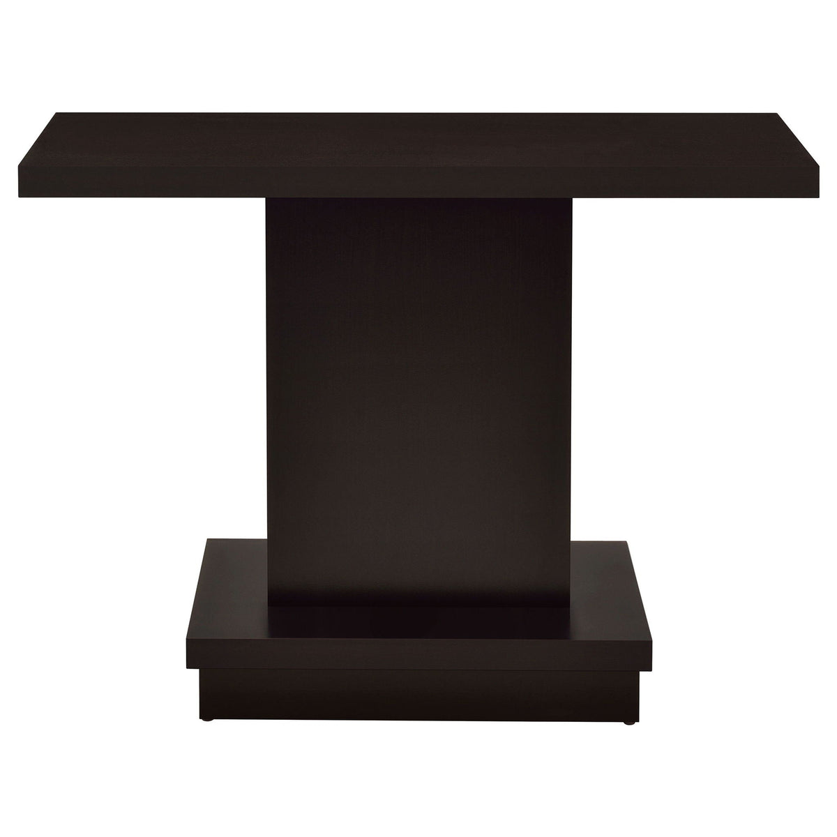 Fiona - Pedestal Console Table With Geometric Design - Cappuccino