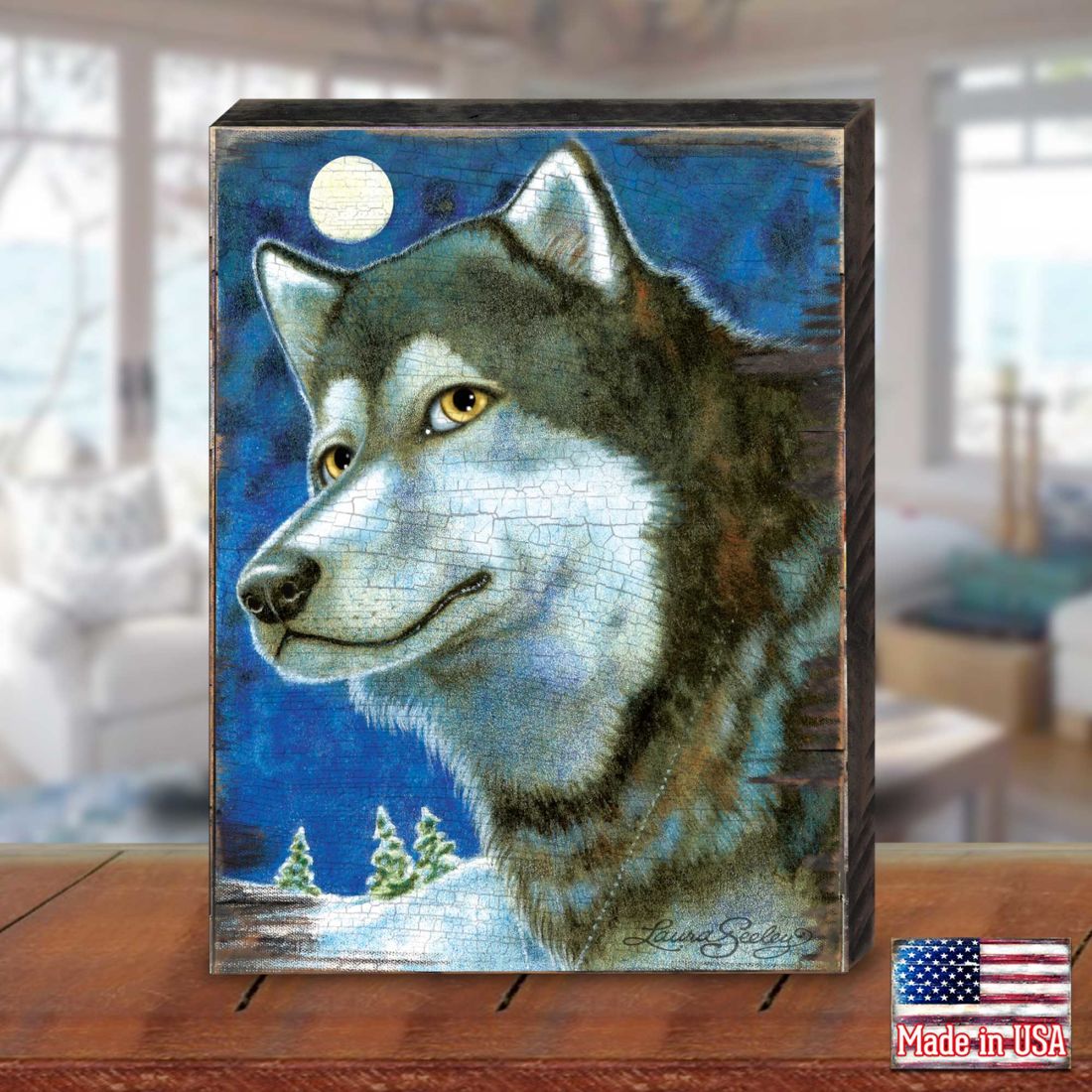 Snow Tracks Wooden Wall Art by Laura Seeley - Pets Dog and Cats Decor - 8511114B