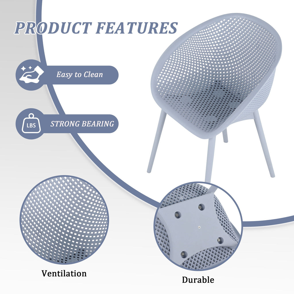 Modern Lounge Chair Set With Round Table