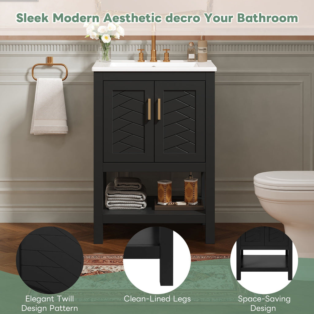 Modern Bathroom Vanity With Elegant Twill Design