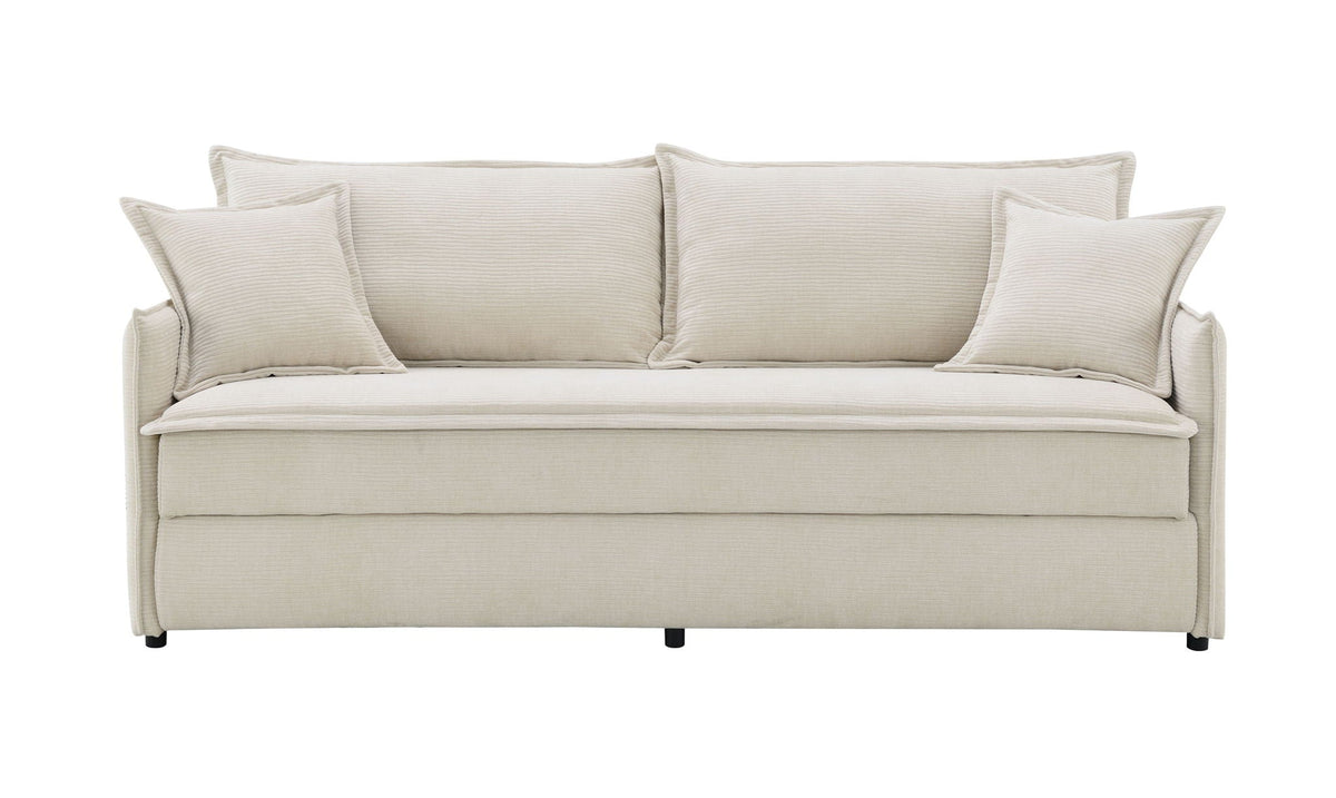 Elisea Sleeper Sectional Sofa With 2 Toss Pillows - Beige