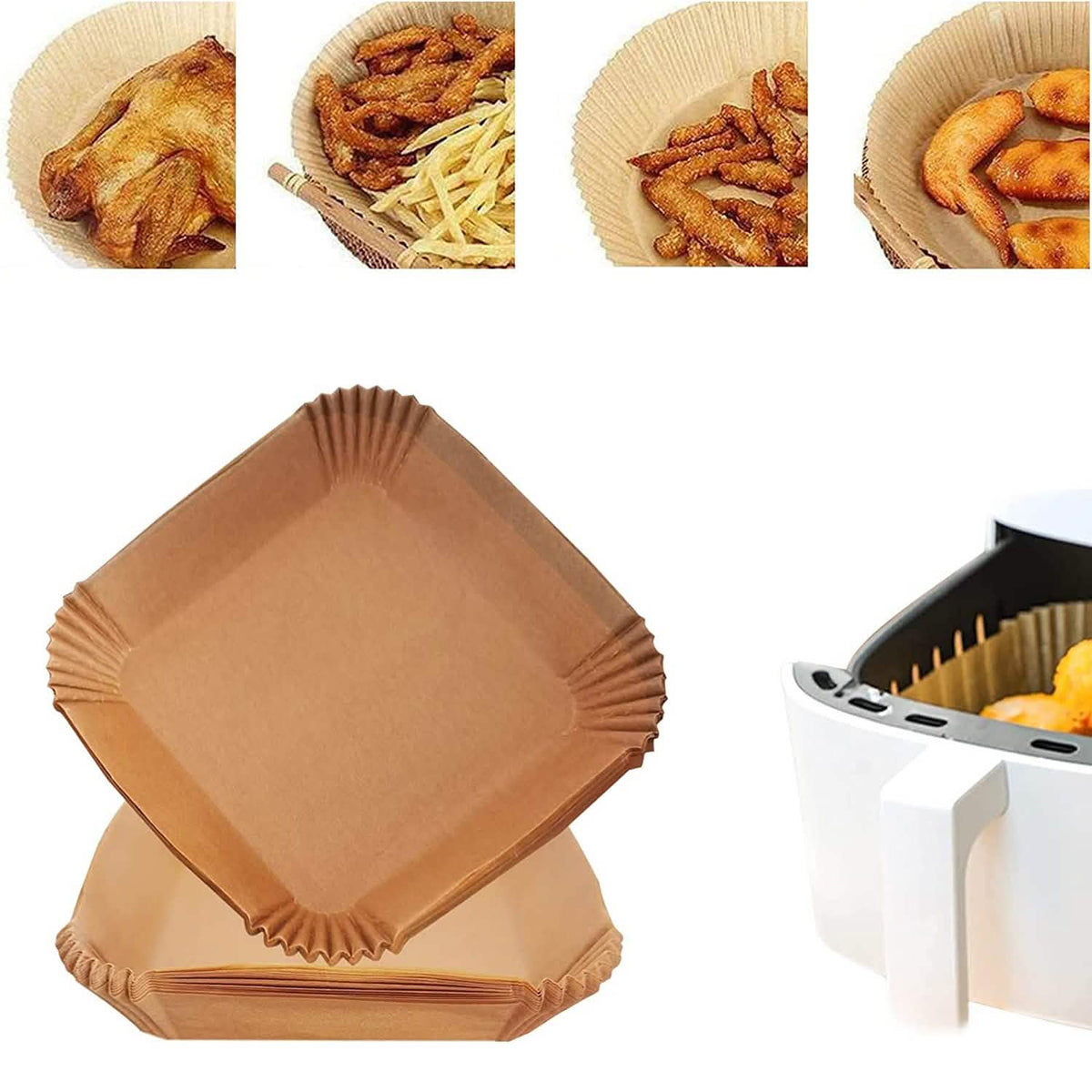 50-Pieces: Air Fryer Disposable Paper Liners