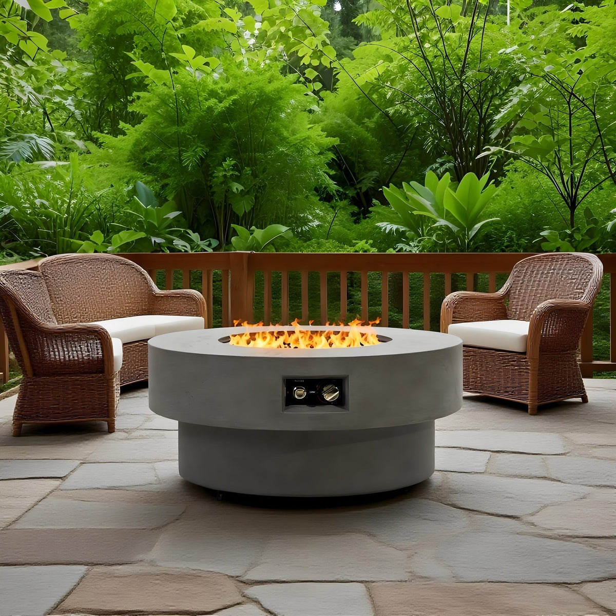 34-Inch Round Propane Fire Pit Table