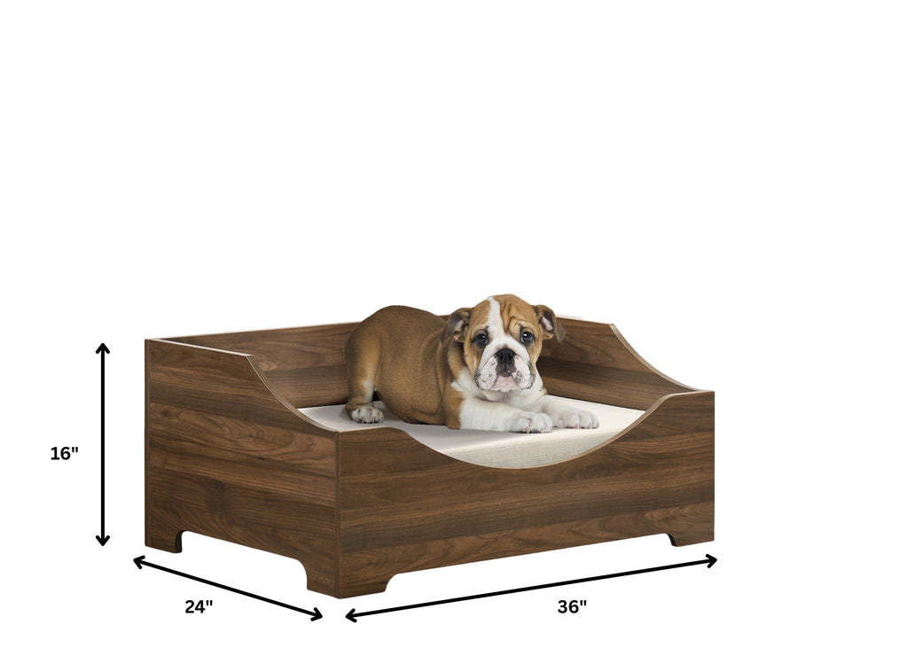 Gibson - Alder Wood Finish Comfy Pet Bed With Cushion - Brown