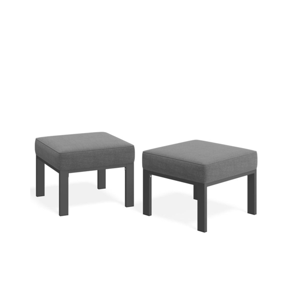All-Weather Patio Ottomans With Thick Cushions (Set of 2)