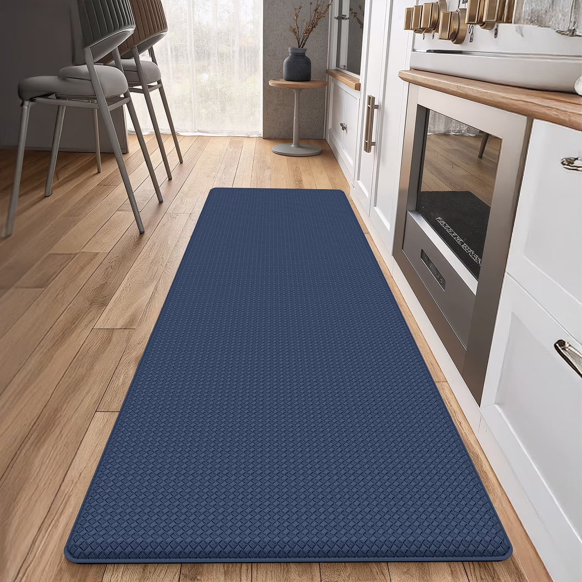 Kitchen Rug and Mat Kitchen Mat anti Fatigue, Non Slips Kitchen Floor Mat, Kitchen Rug or Mat Washable, 17"X 29", Blue