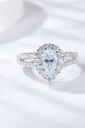 1 Carat Sparkala™ Teardrop Split Shank Ring (Platinum Over Pure Sterling Silver)