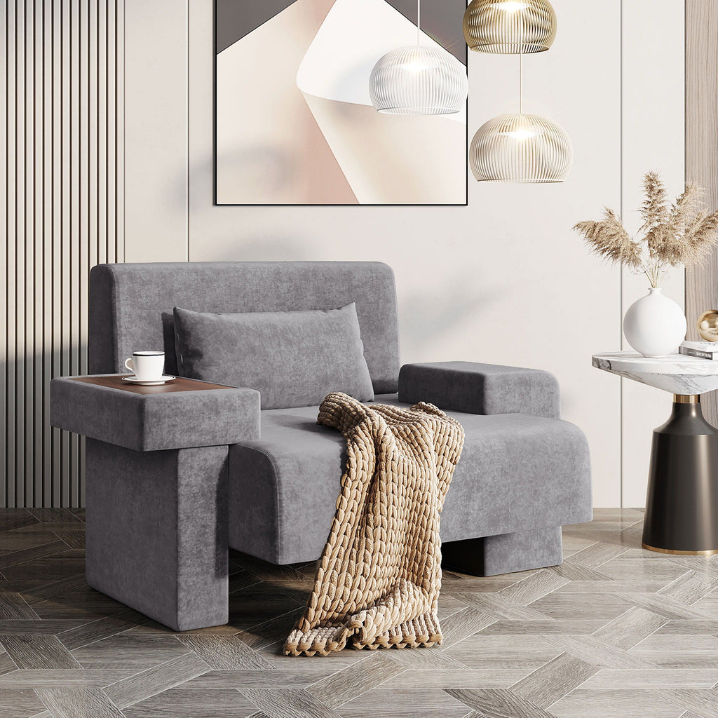 Modern Oversized Armchair With Soft Cushion For Living Room