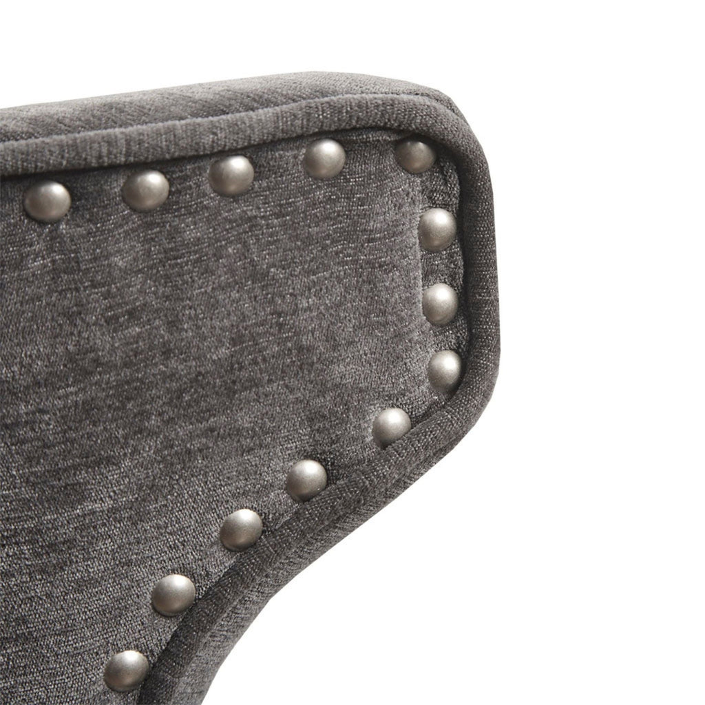 360 Degree Swivel Counter Stool With Silver Detailing