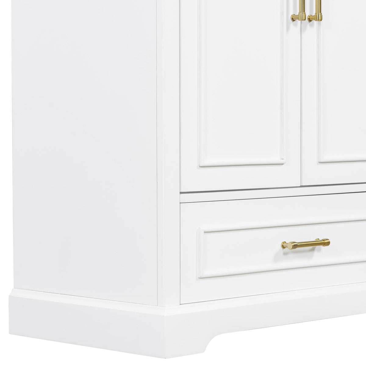 Bathroom Vanity With Sink, 1 Divided Drawer And 2 Soft Close Doors With Double Shelf