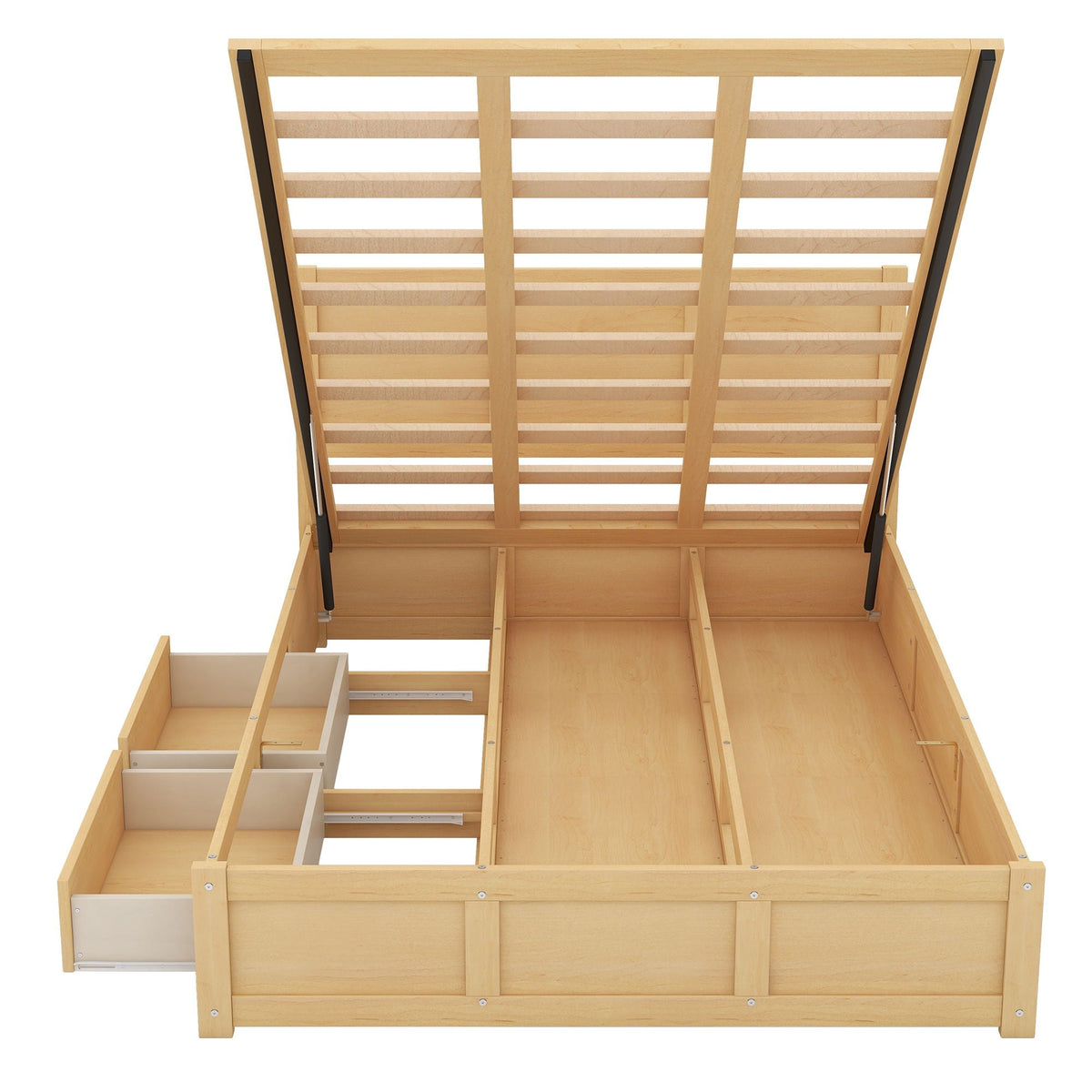 Platform Bed With Underneath Storage And 2 Drawers