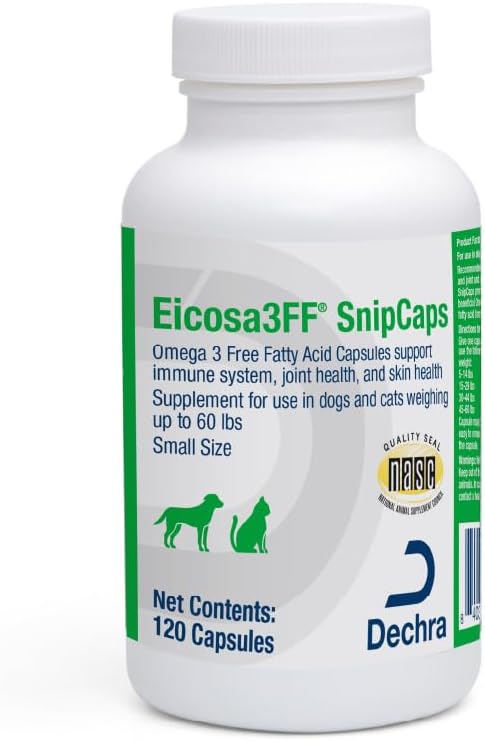 SnipCaps Omega 3 Free Fatty Acid Capsules for Dogs and Cats - Small, 120 ct