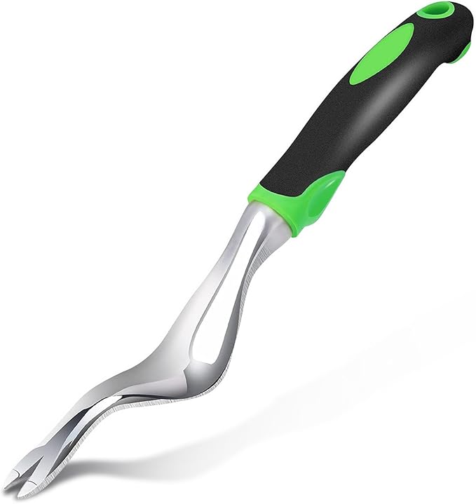 Kynup Garden Tools, Pitchforks, Garden Tools, Weeder Aluminum with Soft Rubberized Non-Slip Handle, Durable Garden Hand Tools Garden Gifts for Men Women