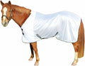 TuffRider Comfy Mesh Fly Sheet | UV Protection Horse Sheet, Standard Neck, 130 Grams Breathable Polyester Mesh - White - 48
