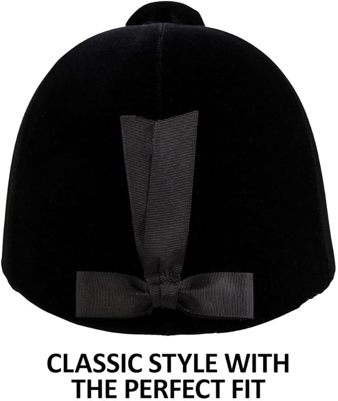 Dura-Tech Velvet Horse Riding Hunt Cap | Classic English Equestrian | Hunter Class Elegance | Use in Breed Show | Color Black