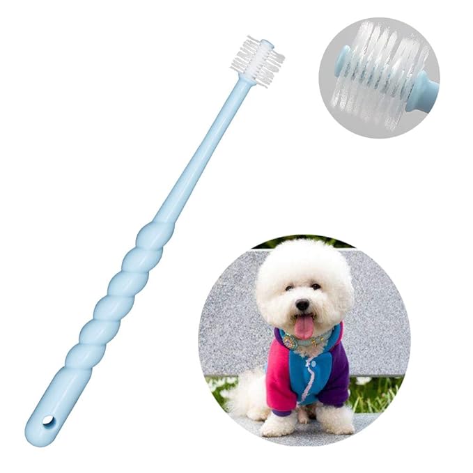 VTurboWay 360-Degree Pet Toothbrush for Puppy, Small Dog and Cat, Colors May Vary