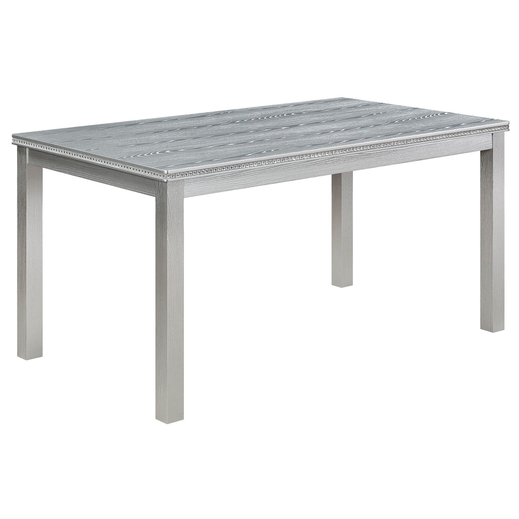 Dining Table Set, Table With A Rectangular Table And Upholstered Chairs