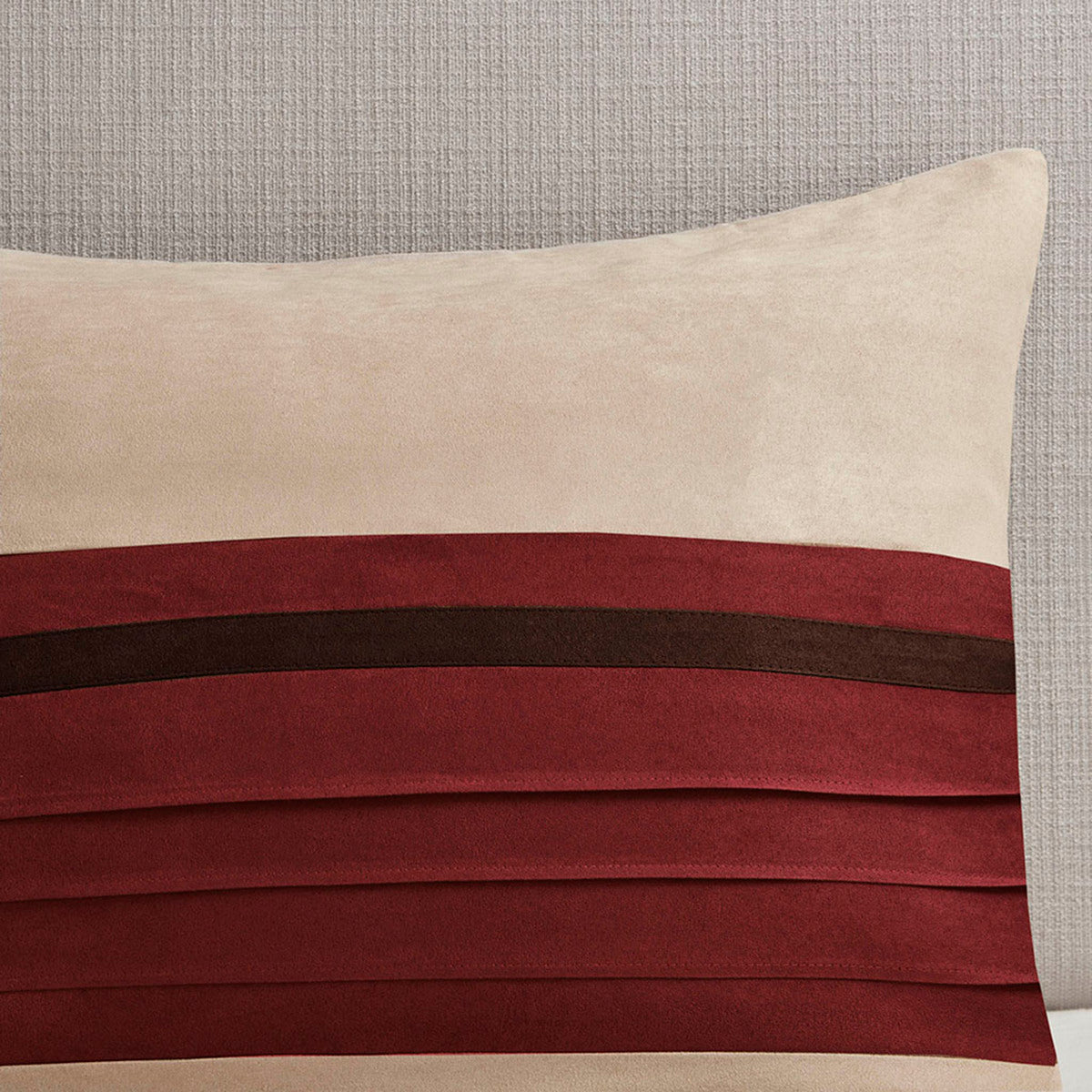 7 PC Pieced Faux Suede Comforter Set Red Queen