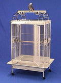 Lani Kai Lodge Playtop Large Bird Cage with Stand - Large Parrot Cage - Perfect for African Greys, Cockatiels, Mini Macaws, Small Cockatoos - 32" W x 22" D x 64" H - Silver Vein