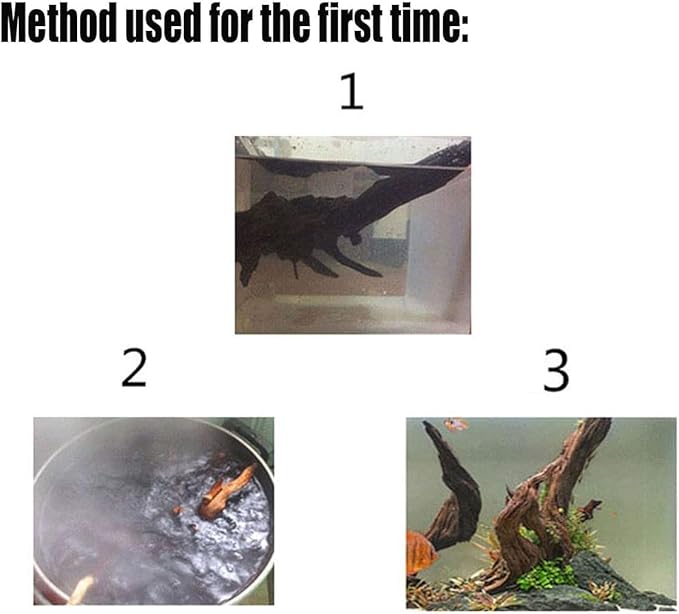 Tfwadmx Natural Driftwood for Aquarium, 6-8" 4 Pcs Wood Aquarium Decorations Fish Tank Log Reptile Tree Branches, Assorted Spider Wood Branch