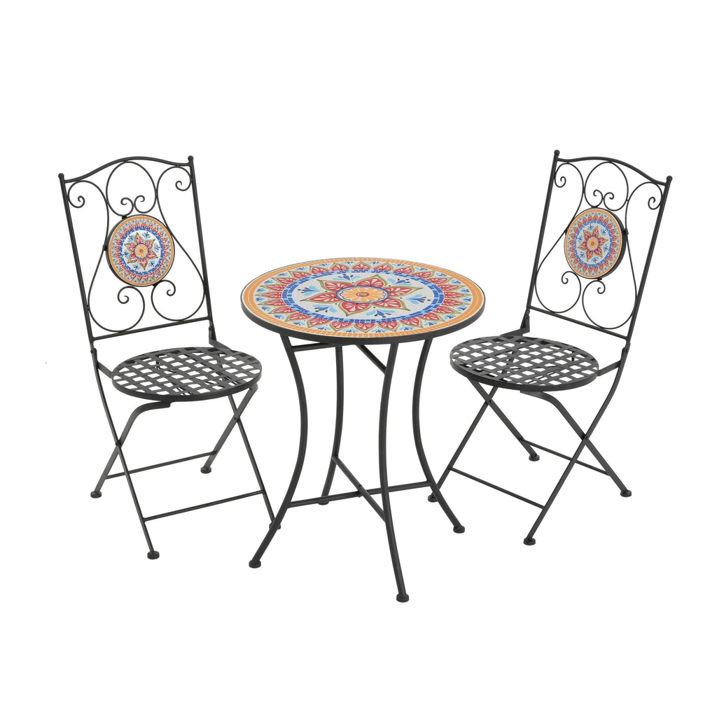 Lambert Outdoor Chat Set - Black / Red