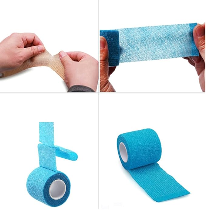 6 Pack 3" x 5 Yards Self Adhesive Bandage Wrap Breathable Cohesive Vet Wrap for Pets, Elastic Self-Adherent Tape for Sports, Wrist, Ankle (Mixed Colors)