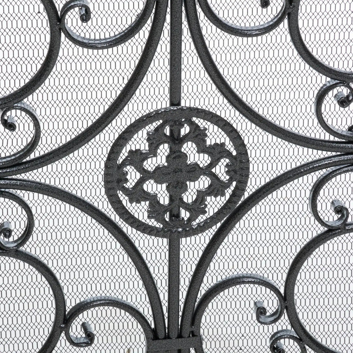 Darcie Wrought Iron Fireplace Screen Ornate Design