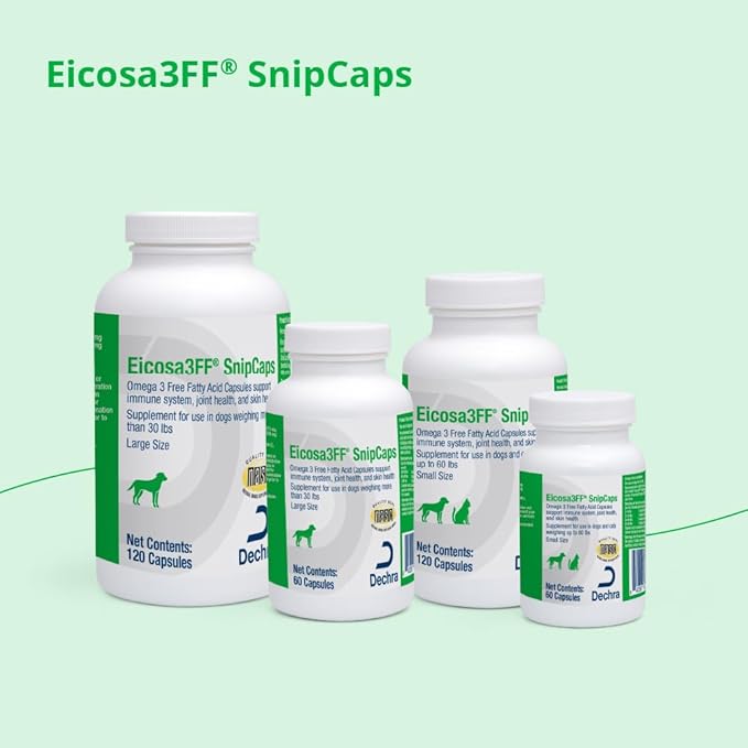SnipCaps Omega 3 Free Fatty Acid Capsules for Dogs and Cats - Small, 120 ct