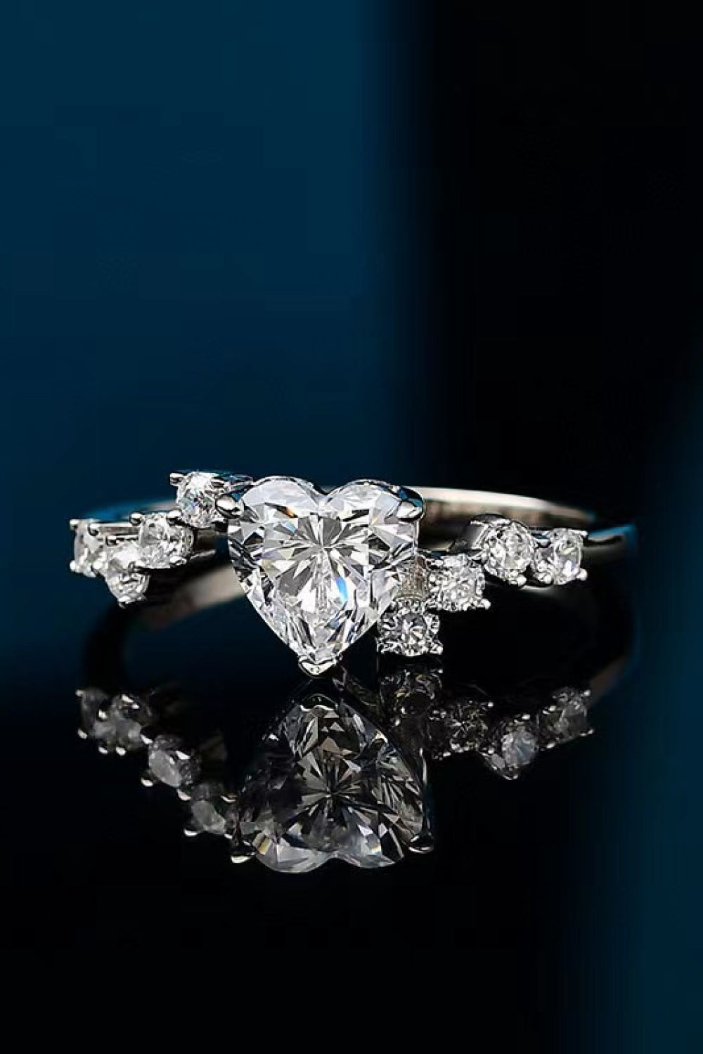 1 Carat Sparkala™ Heart Platinum Over Pure Sterling Silver Ring