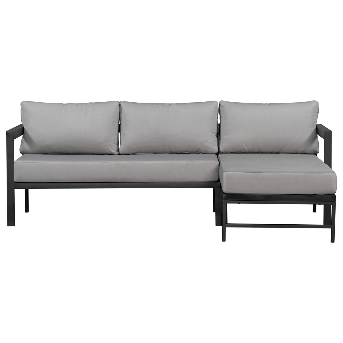U_style Outdoor L-Shaped Sofa with Iron Frame and Ultra-Thick Cushions