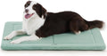 Made4Pets Dog Crate Pad Bed for Medium Large Dogs, Washable & Reversible, Anti-Slip Kennel Mat for Cozy Sleeping, Soft Fluffy Dog Bed for Indoor & Outdoor Use, 35"x23", Green