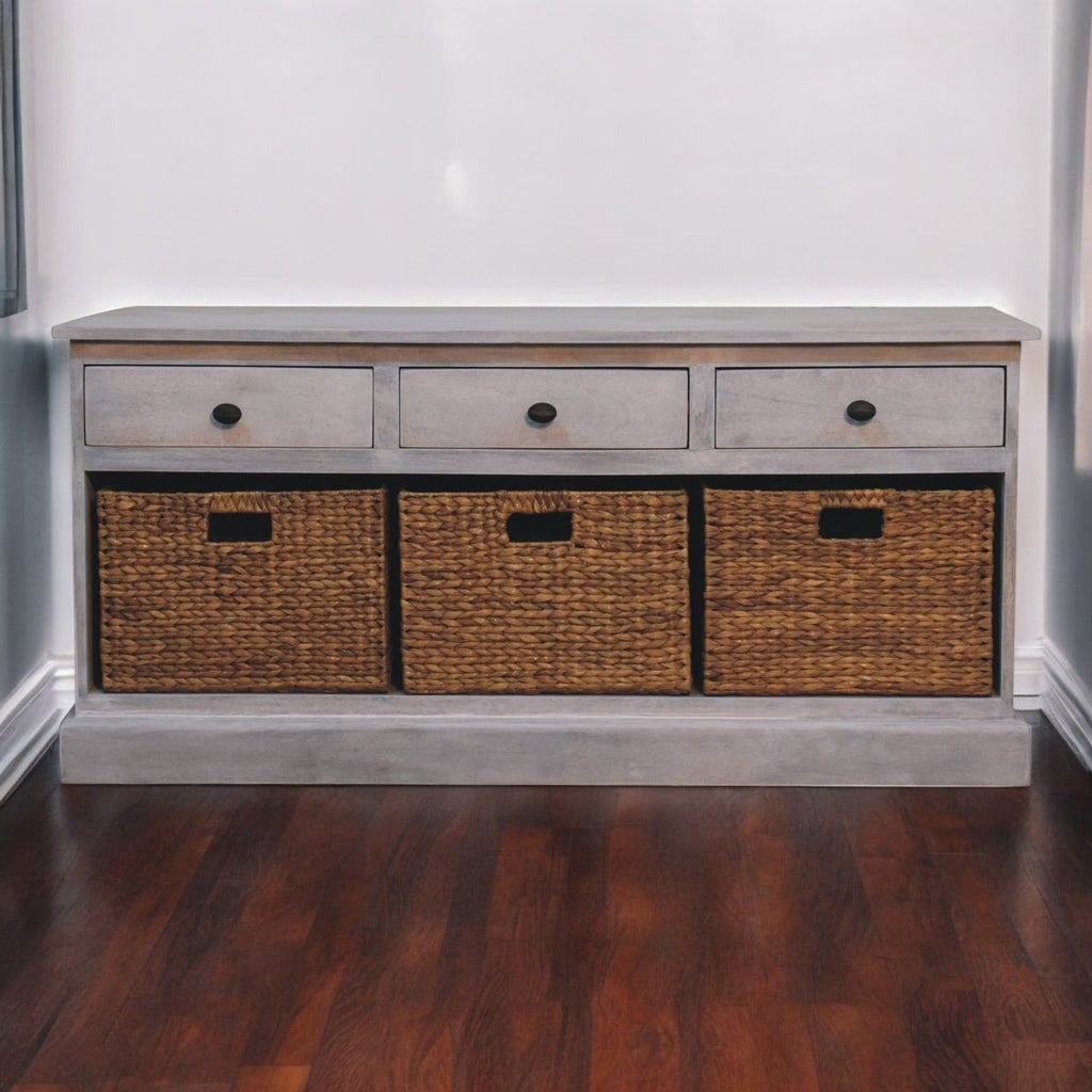 Basket Storage Cabinet - Gray Ash