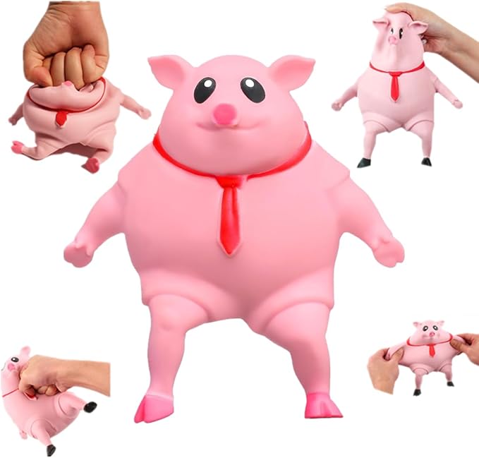 Stretchy Glue-Sand Filled Rubber Pig, Latex Piglet Soft Decompression Doll Toy, Animal High-Elastic Stretchable, Decompression Toy for Adults and Children