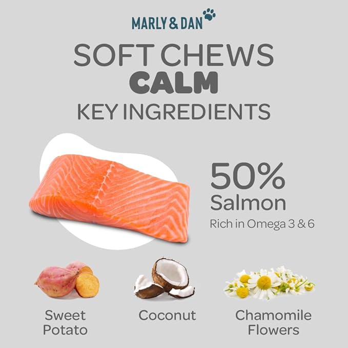 Marly & Dan Healthy & Functional Salmon Treats for Cats, Purrfectly Tasty Calm Recipe