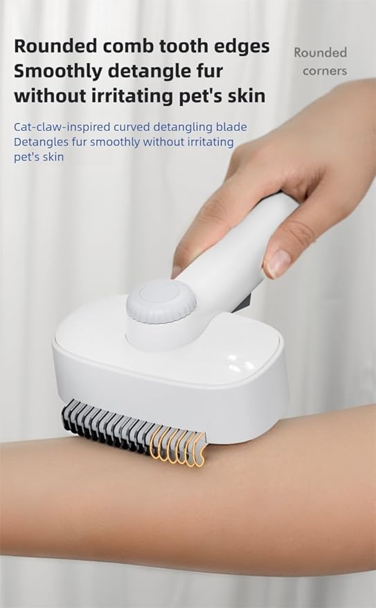 Adjustable Comb for Cats & Dogs: 2-in-1 Deshedding Brush with Hair Removal Board, Dematting Tool for Long/Short Hair - Undercoat Rake & Smooth Grooming Comb