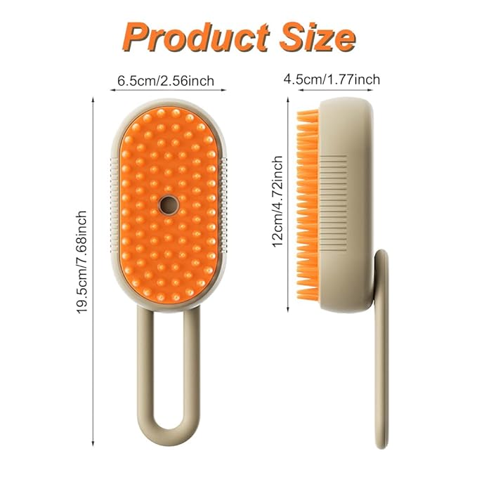 New Cat Grooming Brush With Steam - Rechargeable, Anti-Static, Massage, Cleaning, Shedding & Combing All In One