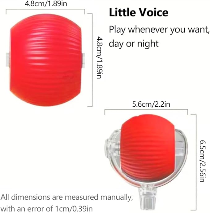Interactive Cat Toys Ball for Indoor Cats, Auto Moving Cat Toys Interactive Motorized Electric Rolling Ball with Motion Sensor, Indoor Cats to Reduce Boredom (Red)