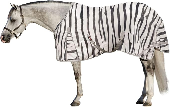 Schneiders Soft Interlock Mesh II Zebra Horse Fly Sheets | Striking Zebra Pattern for Fly Deterrence & Superior UV Protection