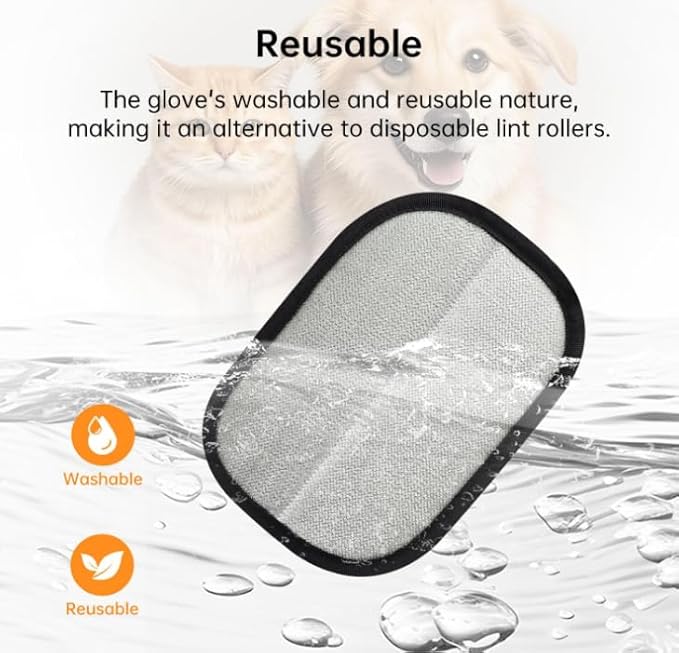 Pet Hair Removal Gloves Brush, Reusable Cat Dog Electrostatic Hair Remover Grooming Glove Tool