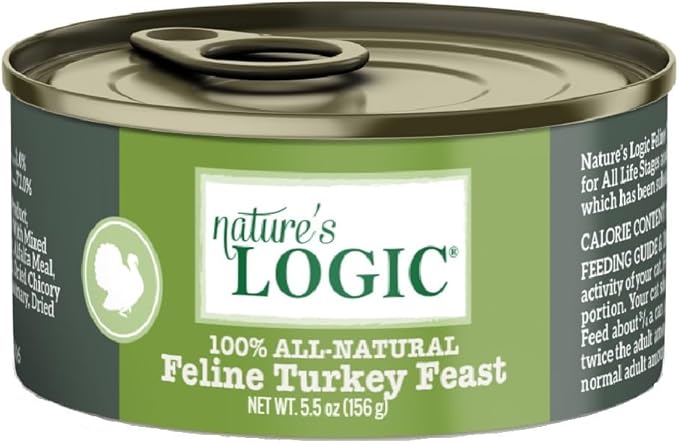Nature'S Logic 24 Count Feline Turkey Canned Food, 24-5.5 Oz