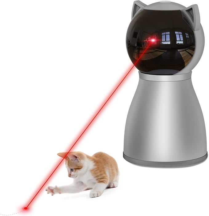 Laser Cat Toys for Indoor Cats,The 4th Generation Real Random Trajectory Motion Activated Rechargeable Automatic Cat Laser Toy,Interactive Cat Toys for Bored Indoor Adult Cats/Kittens (Gray)