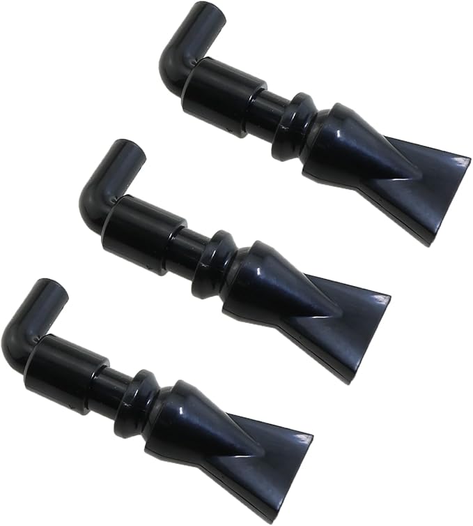 heyous 3PCS Aquarium Pump 360 Degree Free Rotation Black Plastic Nozzles Outlet Outflow Pipe Fitting Pet Supplies